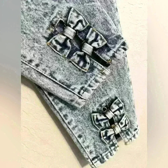 NWT 90’s Vintage Sasson High Rise Bow Ankle Jeans 100% cotton Size 9 - Picture 6 of 9